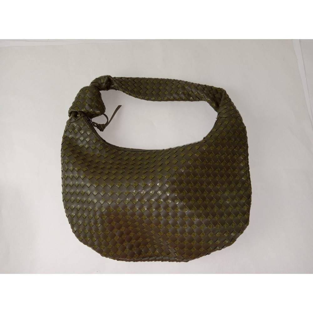 Sondra Roberts Women's Green Zipper Woven Hobo Handbag